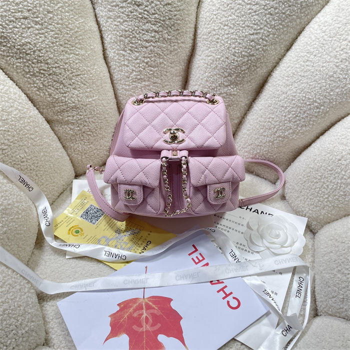 Chanel SMALL BACKPACK Grained Shiny Calfskin LB14905 (1)