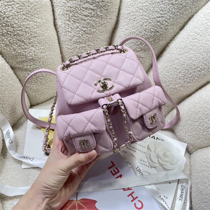 Chanel SMALL BACKPACK Grained Shiny Calfskin LB14905 (2)
