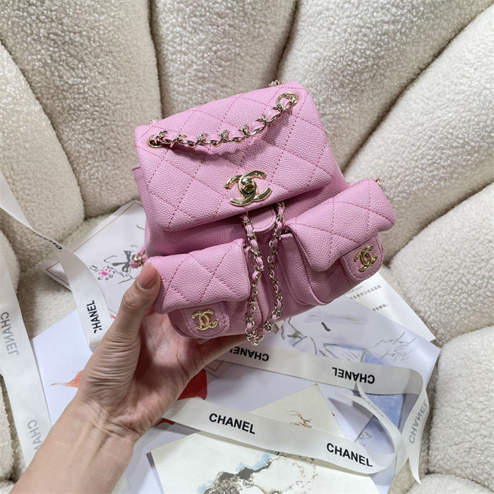 Chanel SMALL BACKPACK Grained Shiny Calfskin LB8477 (2)