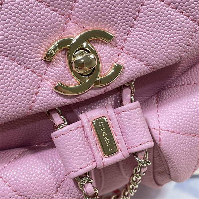 Chanel SMALL BACKPACK Grained Shiny Calfskin LB8477 (4)