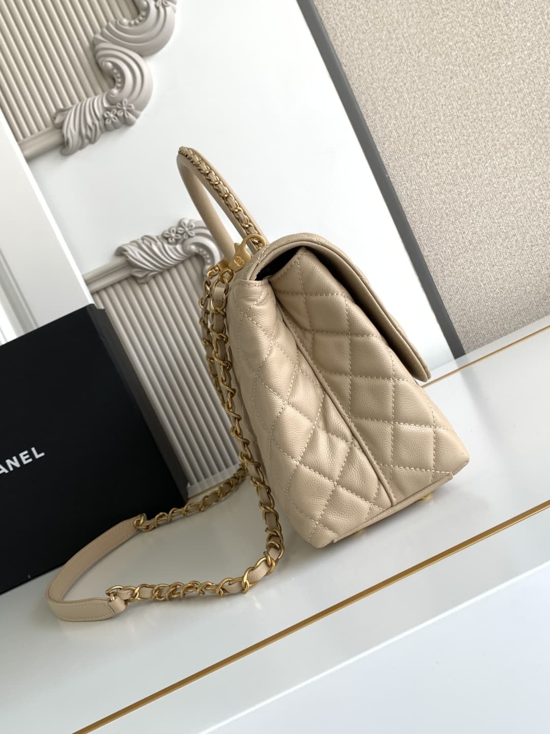 Coco LARGE FLAP BAG Grained Calfskin LB1265 (5)