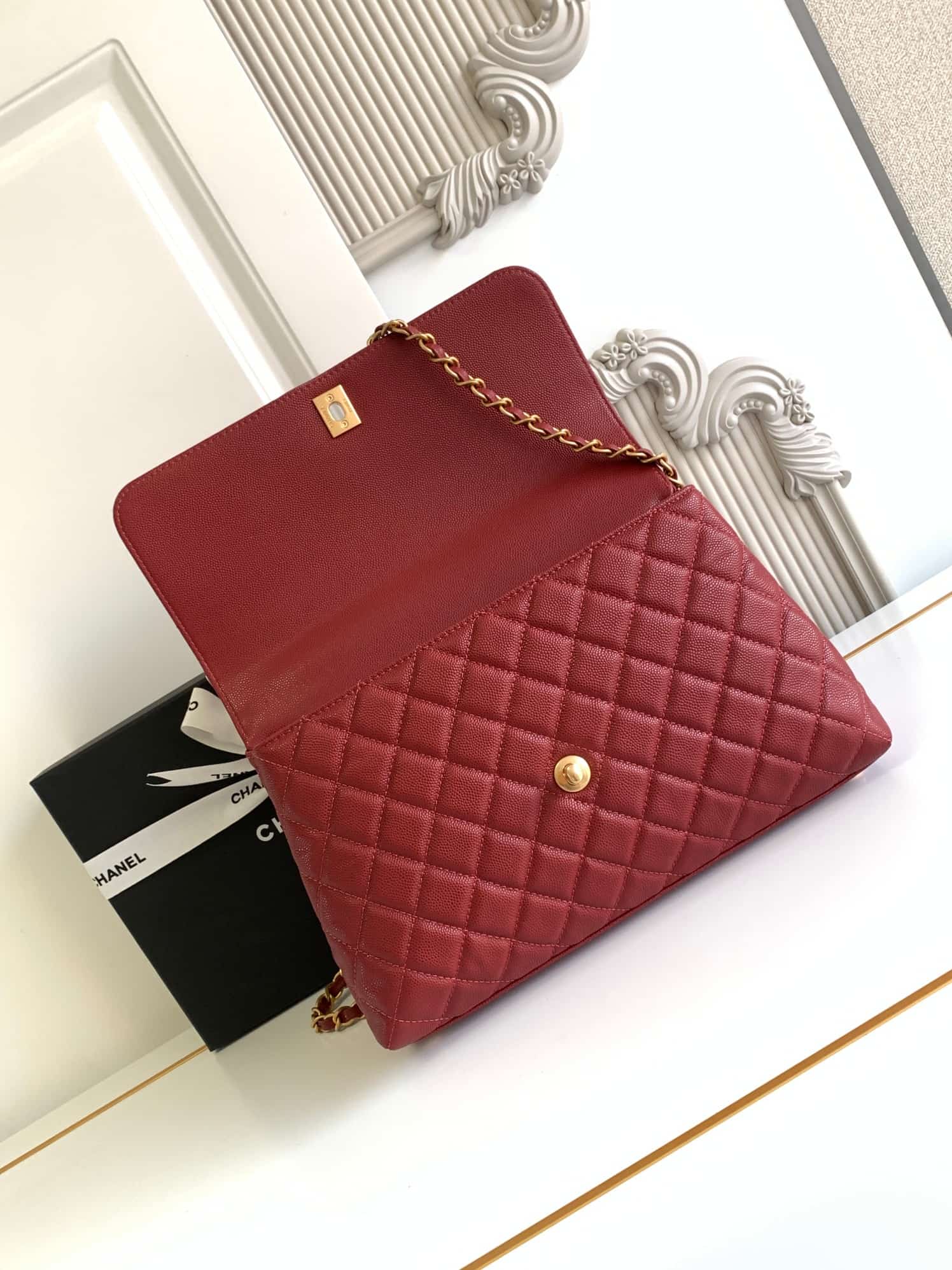 Coco LARGE FLAP BAG Grained Calfskin LB1268 (3)