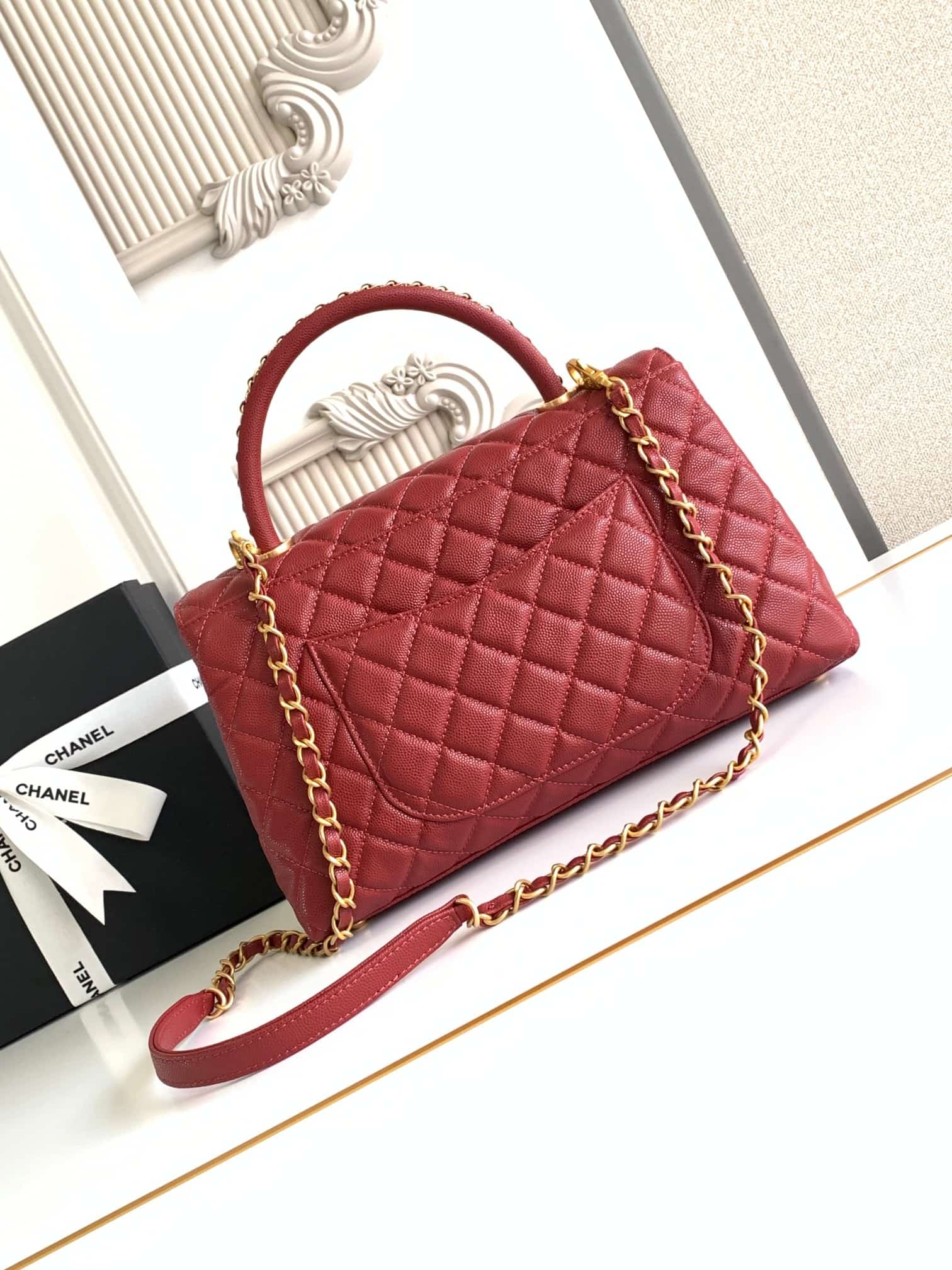 Coco LARGE FLAP BAG Grained Calfskin LB1268 (5)