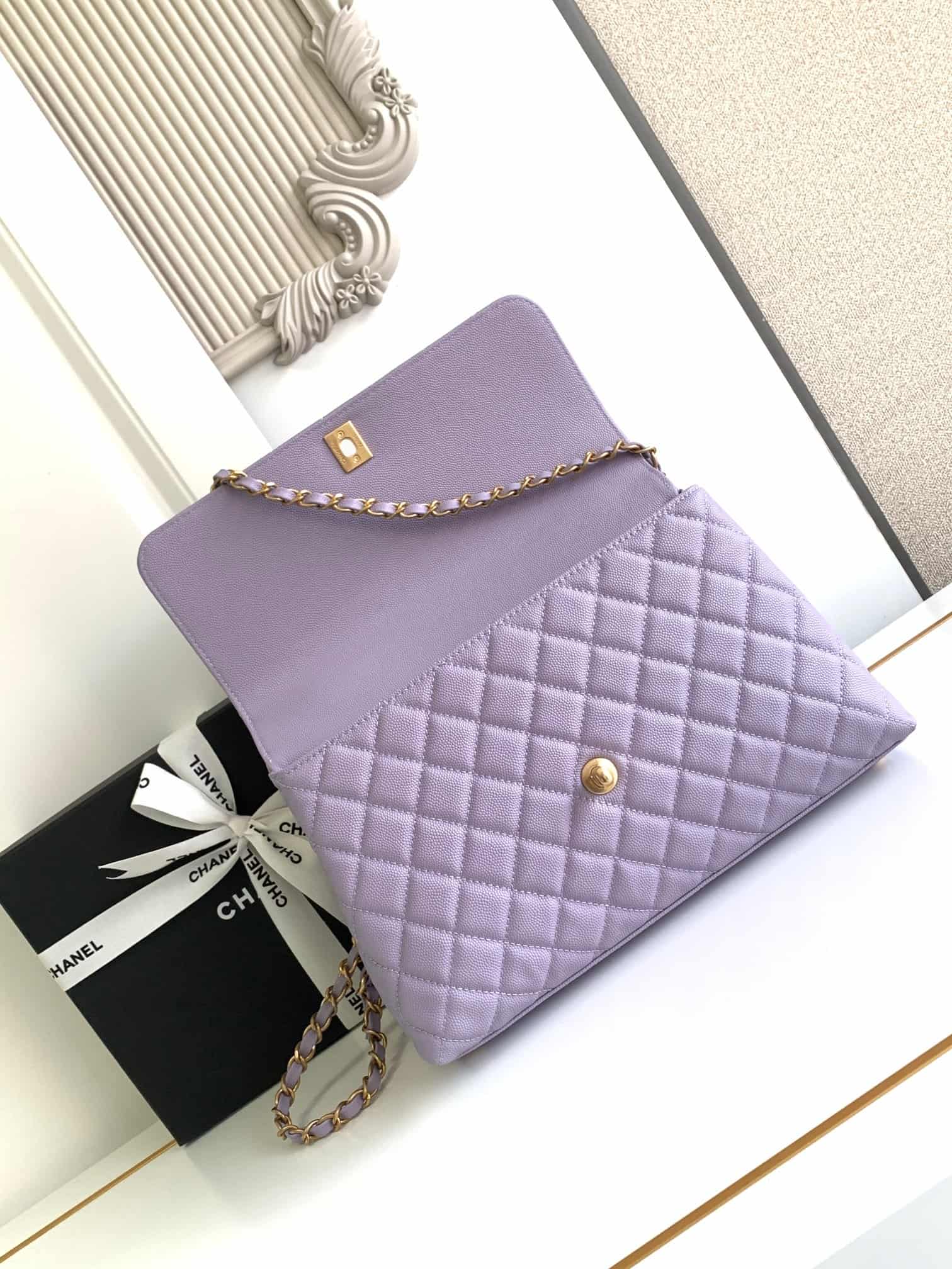 Coco LARGE FLAP BAG Grained Calfskin LB1270 (3)