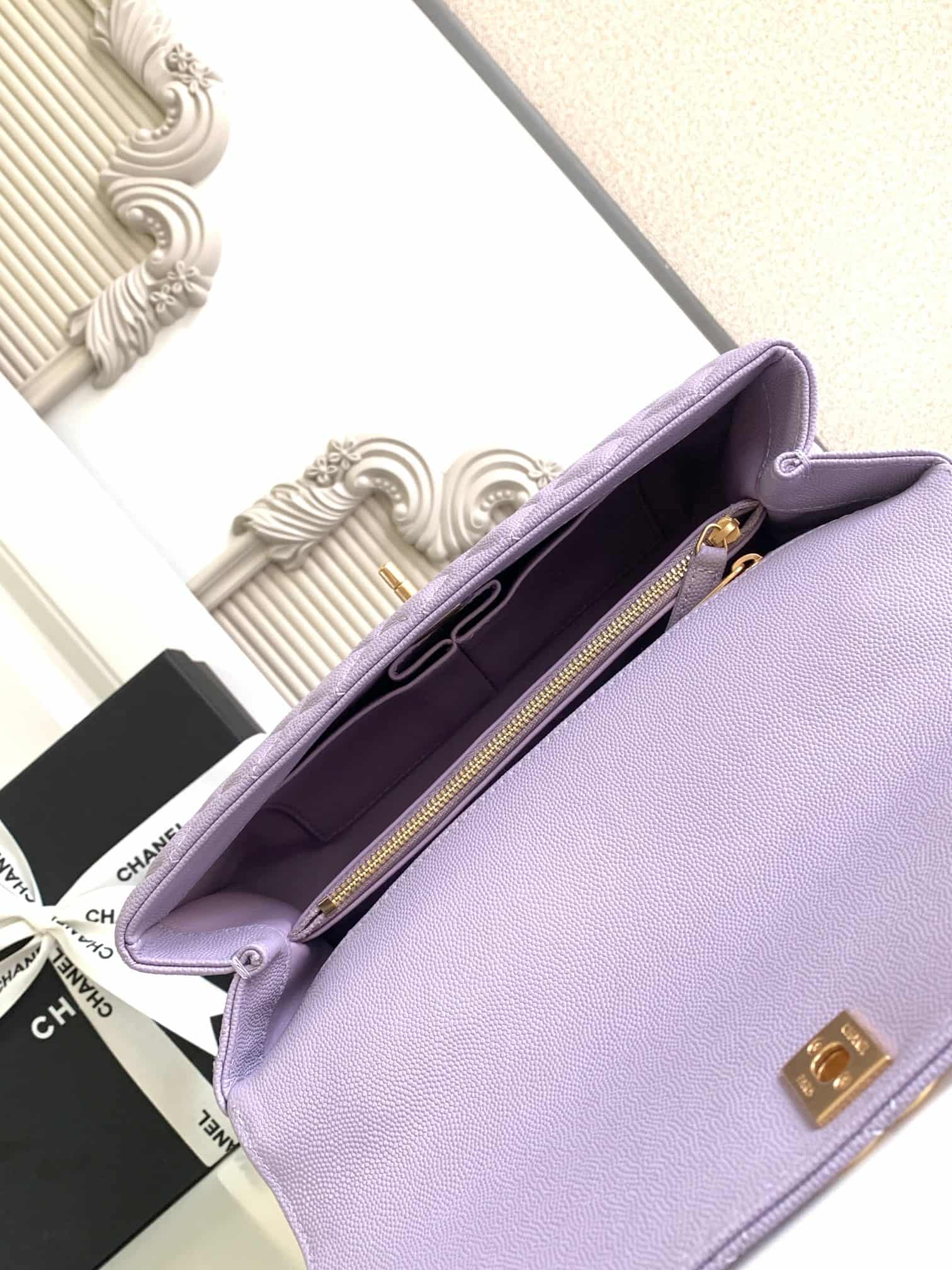 Coco LARGE FLAP BAG Grained Calfskin LB1270 (4)