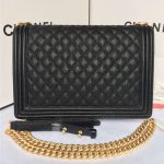 LARGE BOY Chanel Grained Calfskin LB4010 (6)