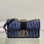 30 Montaigne EAST-WEST Bag Oblique Jacquard Denim LB14577 (1)