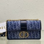 30 Montaigne EAST-WEST Bag Oblique Jacquard Denim LB14577 (2)