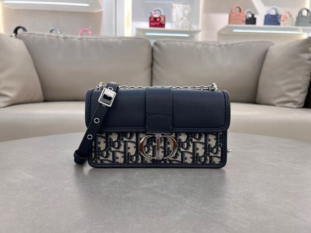 30 Montaigne EAST-WEST Bag Oblique Jacquard Denim LB6507 (1)