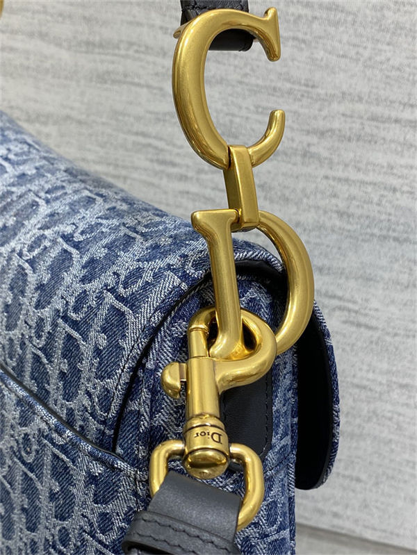 Dior SADDLE BAG Oblique Embroidery Denim LB14576 (4)