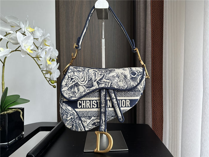 Dior SADDLE BAG Toile de Jouy Embroidery LB8132 (1)