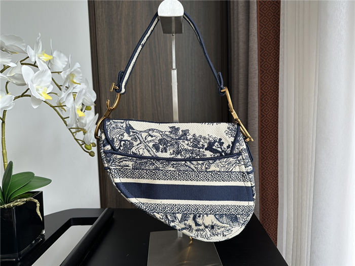Dior SADDLE BAG Toile de Jouy Embroidery LB8132 (2)